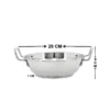 Deluxe Combo Set of 3 Pcs - Frypan 22cm+ Sauce Pan 18 cm+ Kadai 28 cm Sandwich Bottom