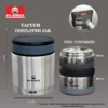 PeBirds Sambar Jar Nutri kit Lunch boxes 350ml Insulated food jar & 400ml & 300ml steel containers (It won't keep food hot)